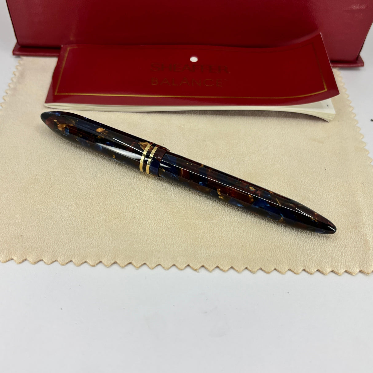 Sheaffer Balance II Aspen Marbled Blue Special Edition circa 2000 - Broad 14kt Gold Nib