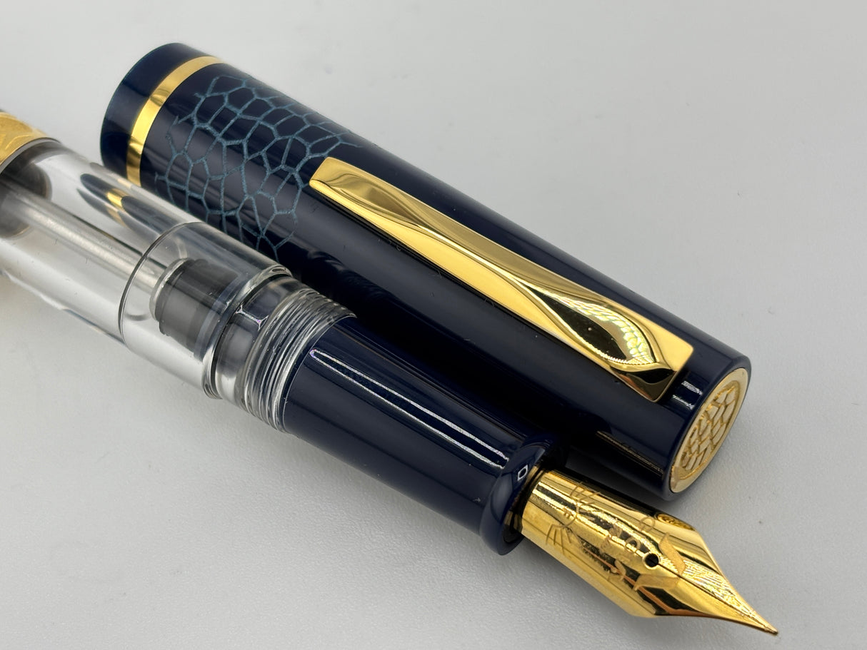 Gioia Luminosa Blue ink view piston filler - Fountain Pen