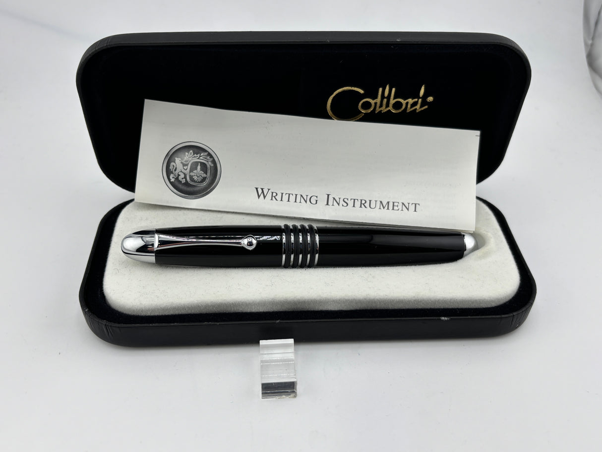 Colibri Black lacquer O-rings chrome trim - Roller Ball