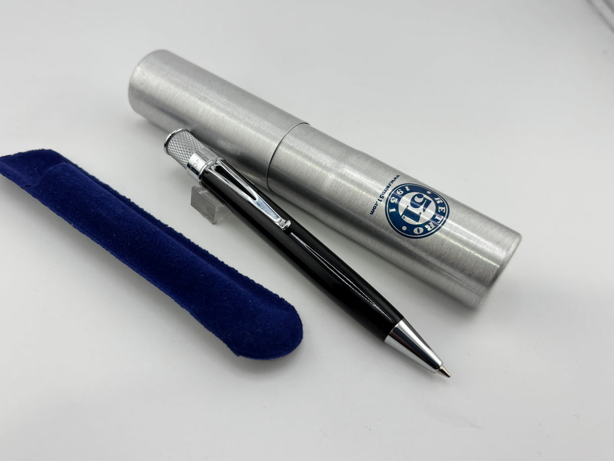 Retro 51 Tornado Black chrome trim Elite - Ball Pen