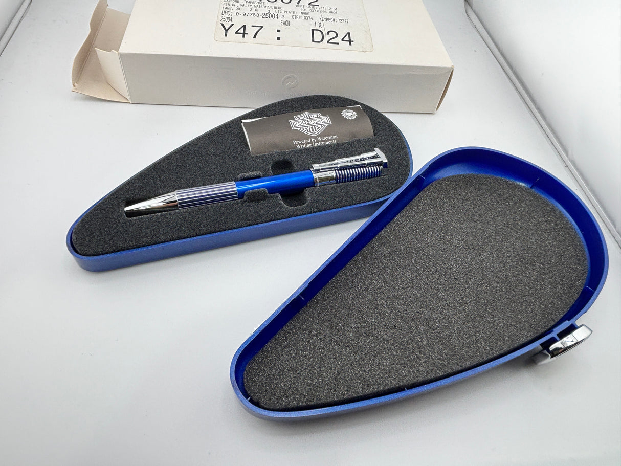 Waterman Harley Davidson Blue cylinder with blue tank box - Ball Pen