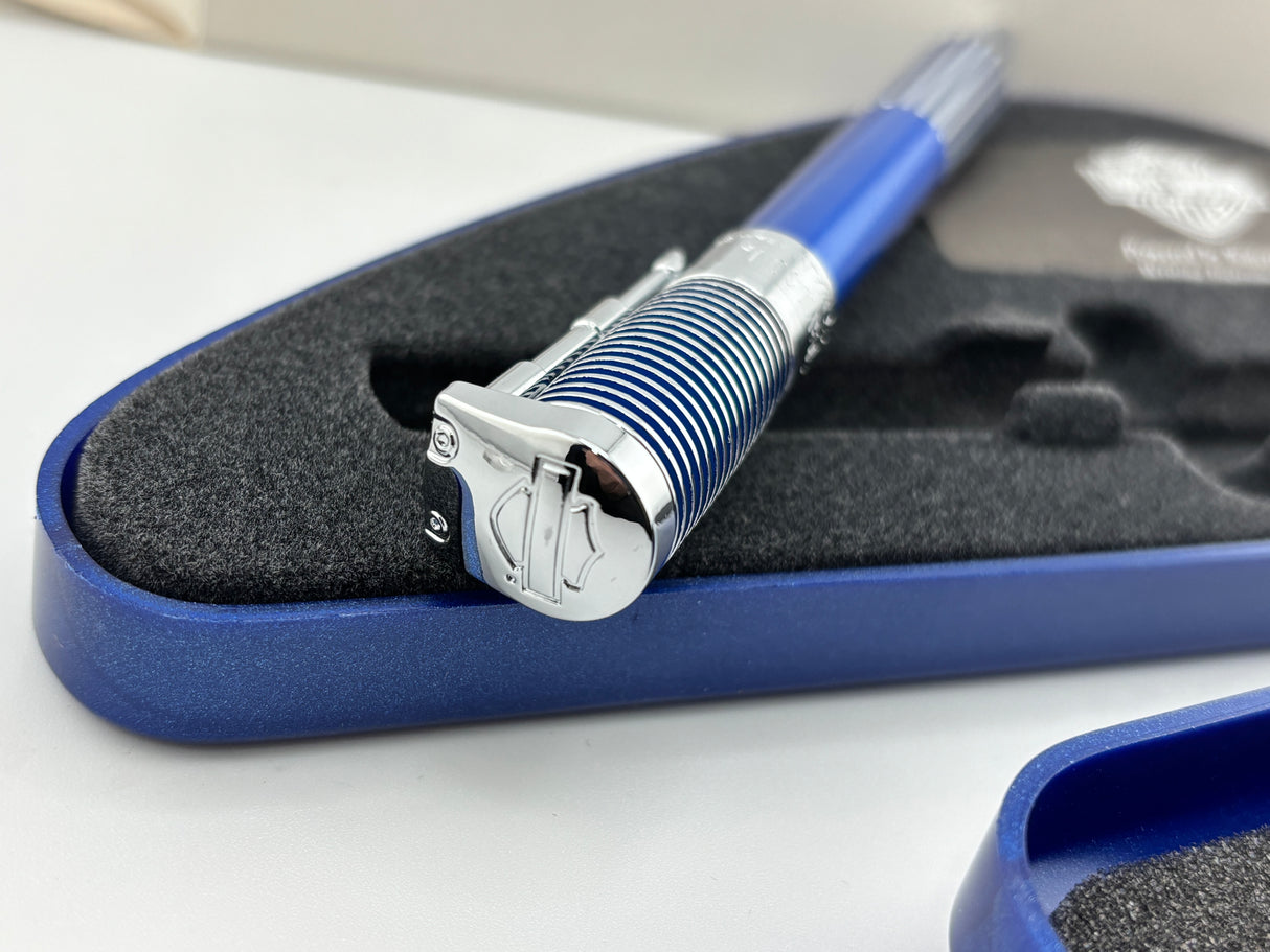 Waterman Harley Davidson Blue cylinder with blue tank box - Ball Pen