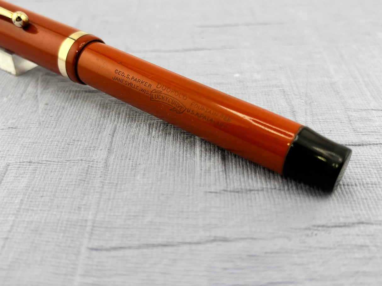 Parker Duoflod Senior Red Hard Rubber Fountain Pen