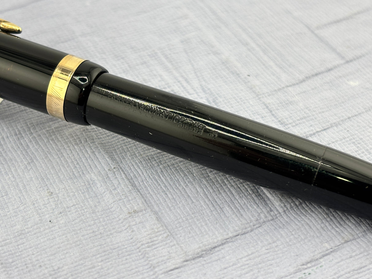 Parker Vacumatic Standard Black Diamond clip FLEX nib - Fountain Pen