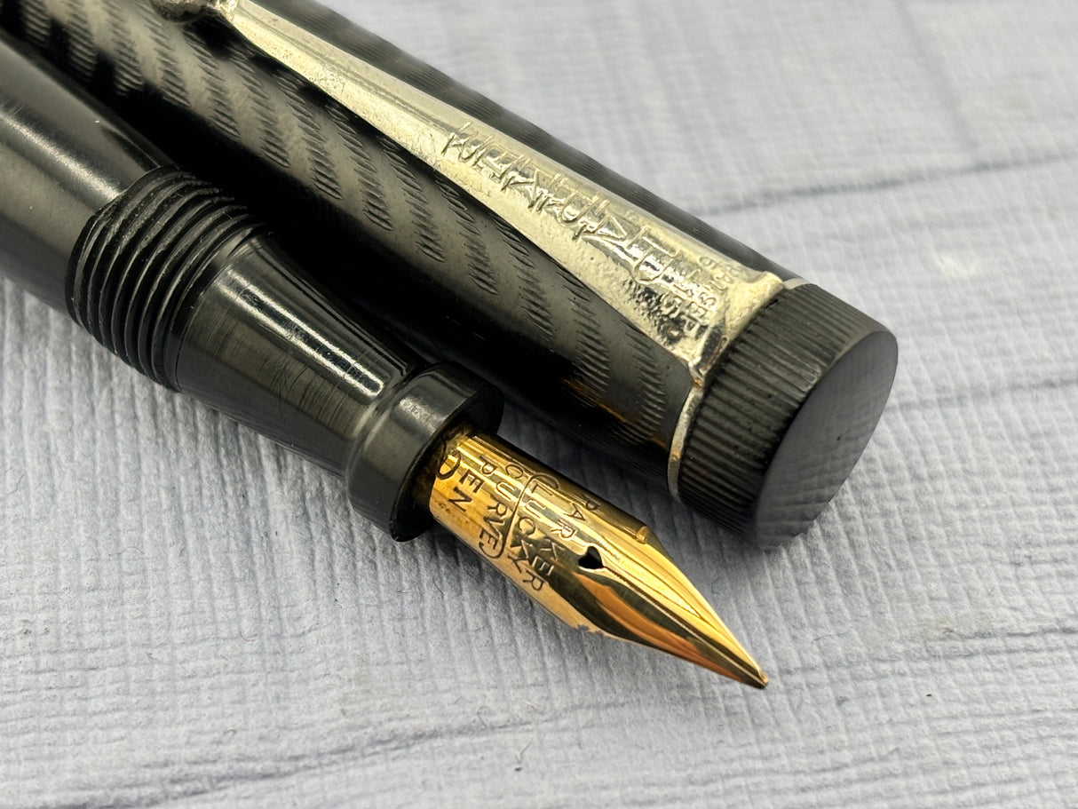 Parker Jack Knife chased 20 1/2 Nice Flex Nib - Fountain Pen