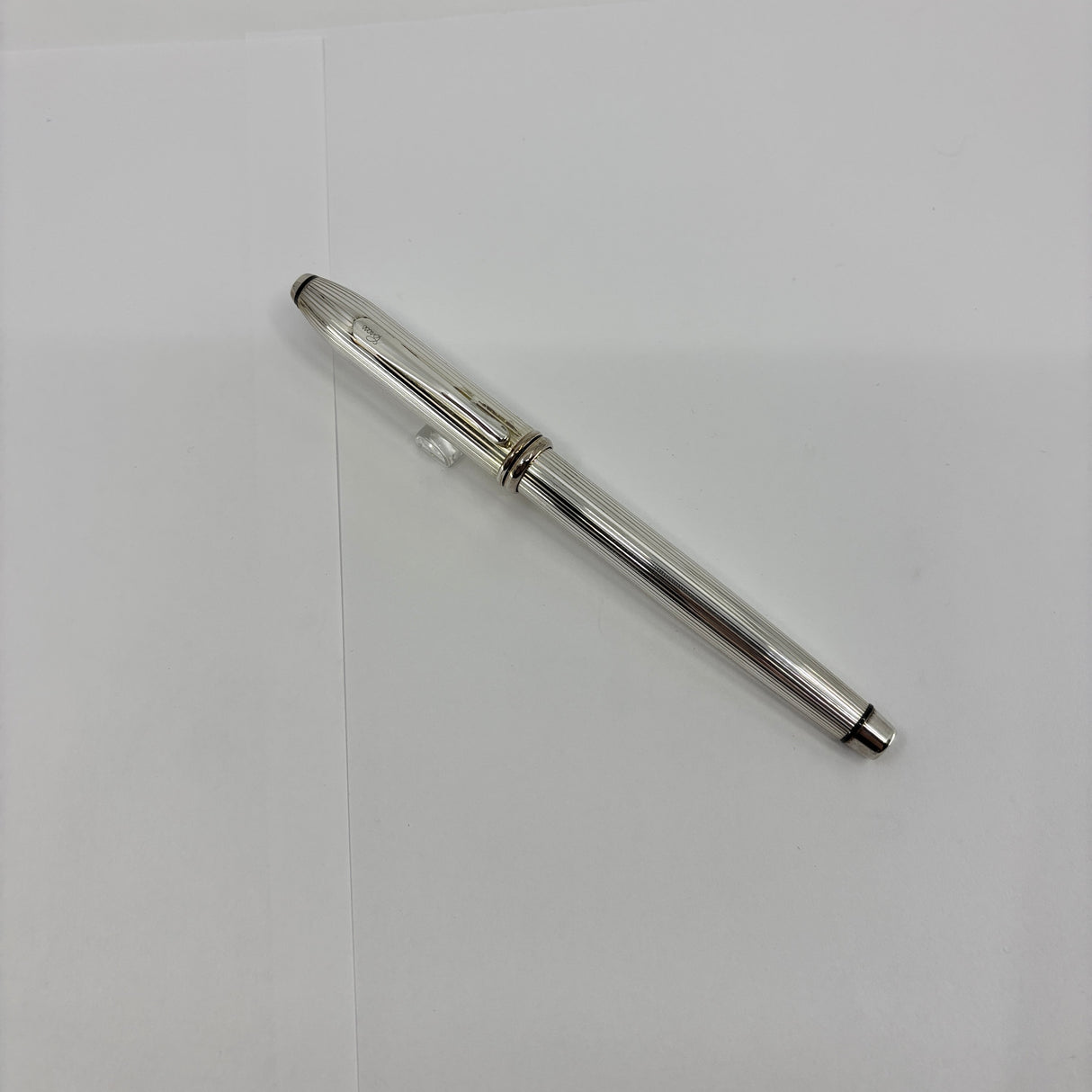 Cross Townsend Sterling Silver Fountain Pen - Made in USA - Broad 18kt Gold Nib