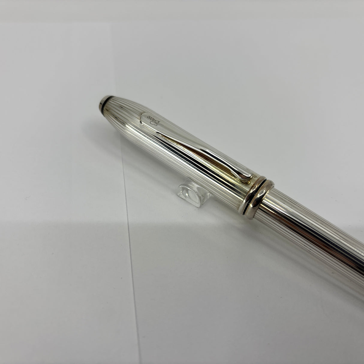 Cross Townsend Sterling Silver Fountain Pen - Made in USA - Broad 18kt Gold Nib