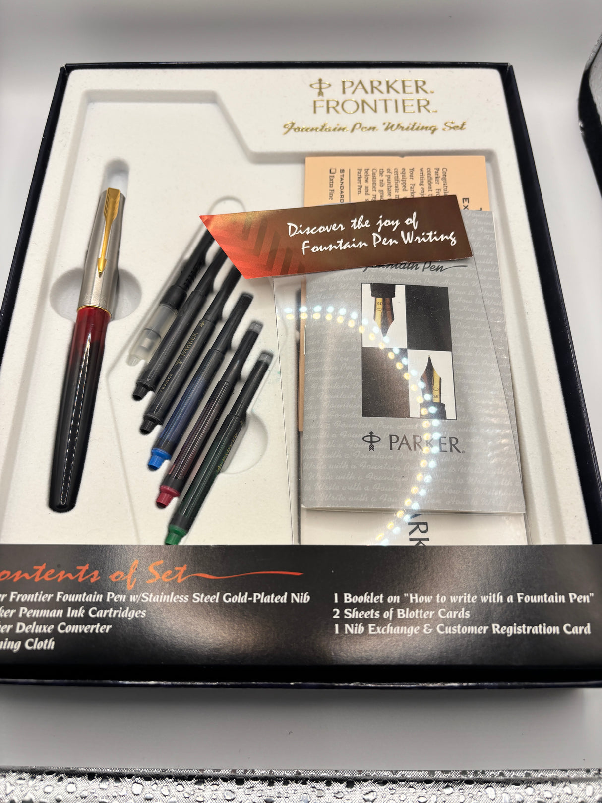 Parker Frontier writing set burgundy marble - Fountain Pen