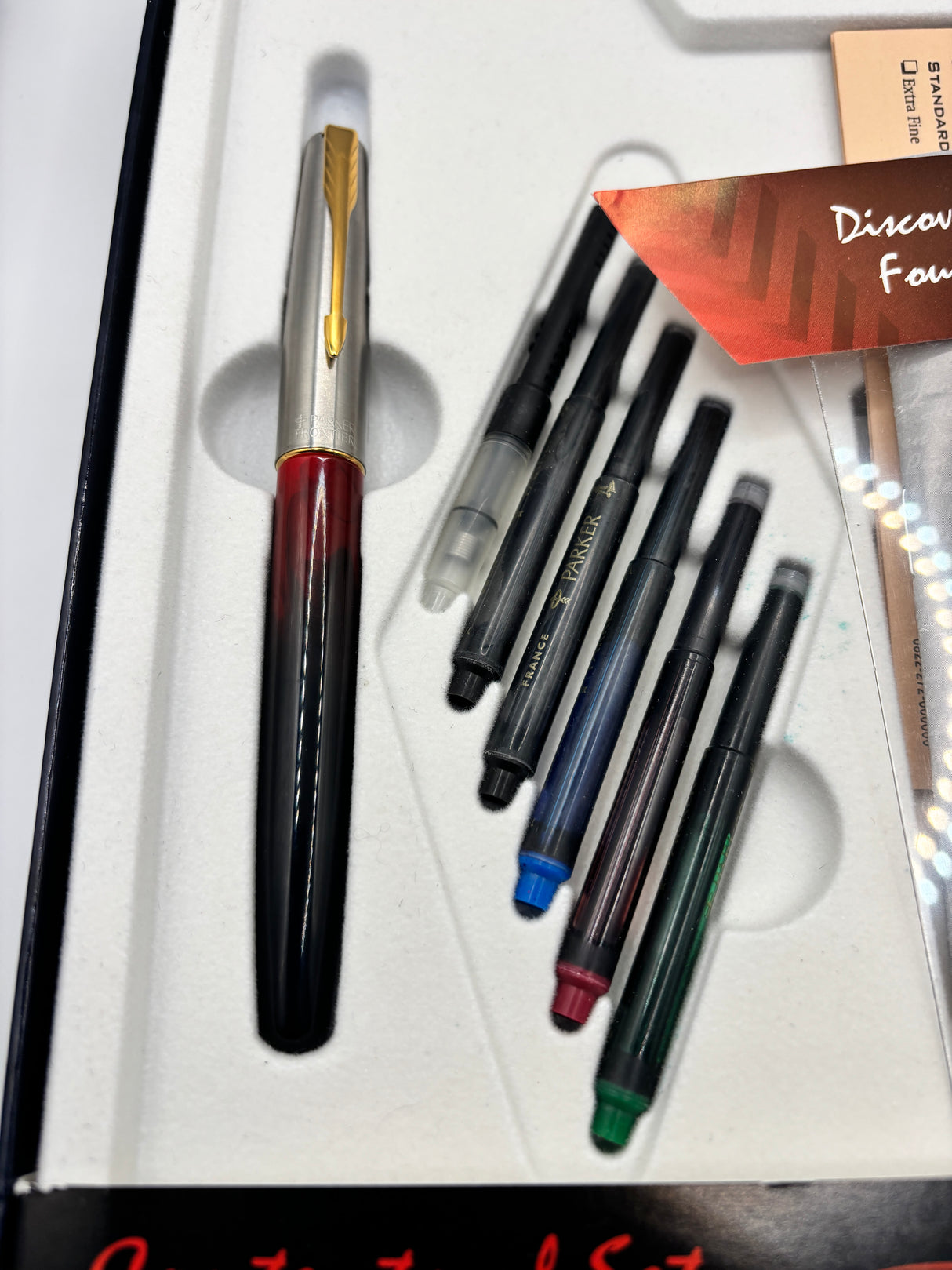 Parker Frontier writing set burgundy marble - Fountain Pen