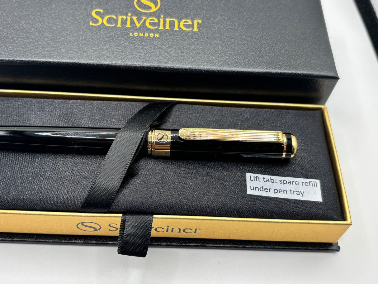 Scriveiner London Black Lacquer - Roller Ball