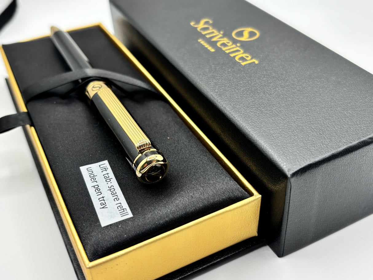 Scriveiner London Black Lacquer - Roller Ball