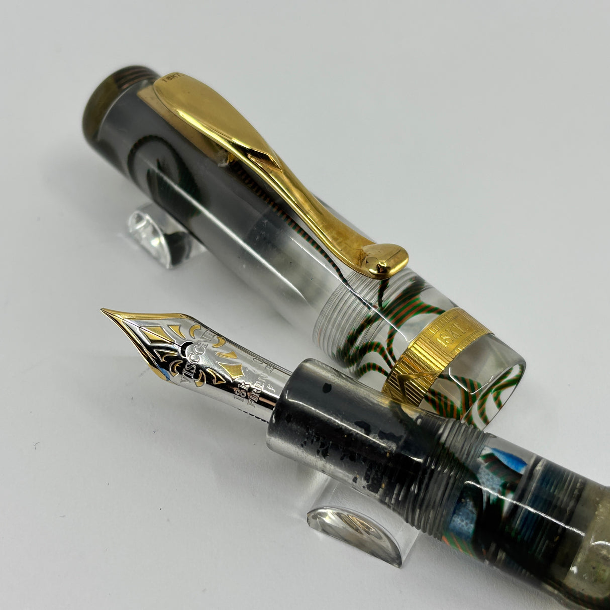 Visconti Voyager 18KT Demonstrator Limited Edition Fountain Pen - Clip & Cap Band are 18kt Gold + Fine 18kt Gold Nib!!!