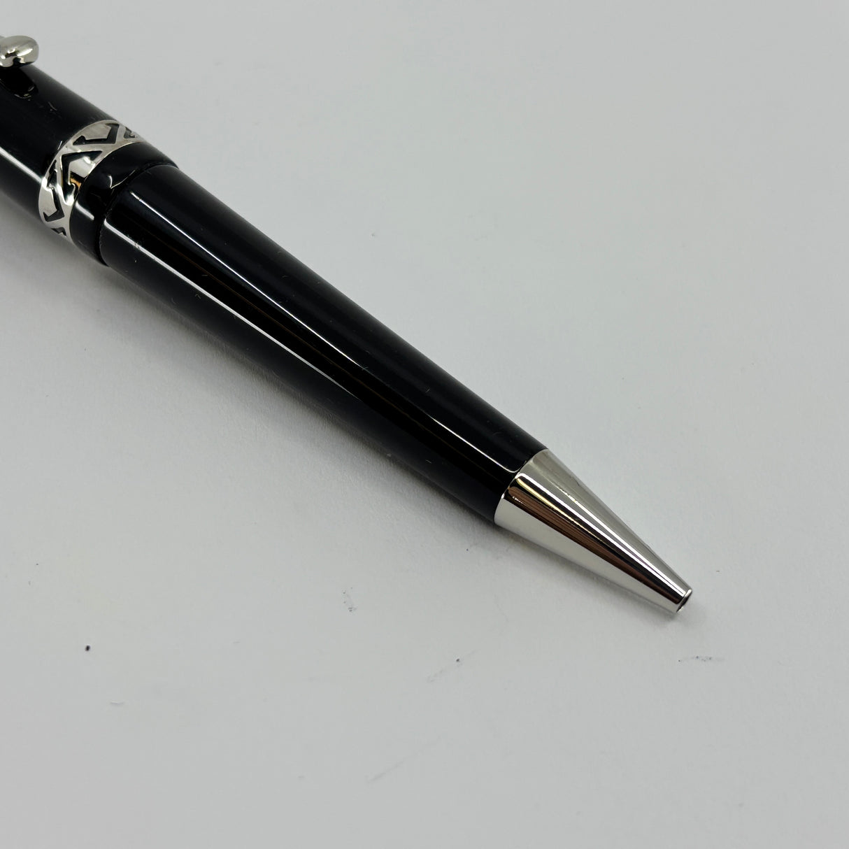 Visconti Glossy Black Resin Midnight Voyager Ballpoint Pen - Sterling Silver Trim - Circa 2004