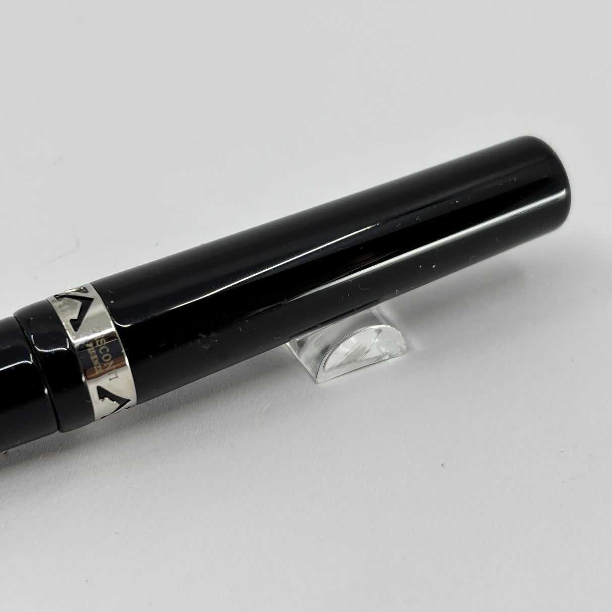 Visconti Glossy Black Resin Midnight Voyager Ballpoint Pen - Sterling Silver Trim - Circa 2004