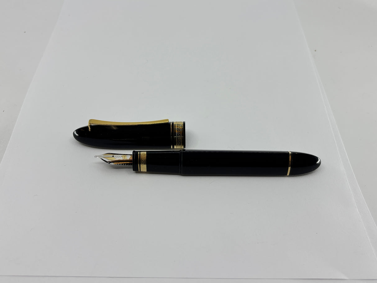 The ORIGINAL-LARGEST SIZE!! OMAS Dark Blue/Black #360 Oversized Triangulated Fountain Pen - Medium 18kt Gold Nib