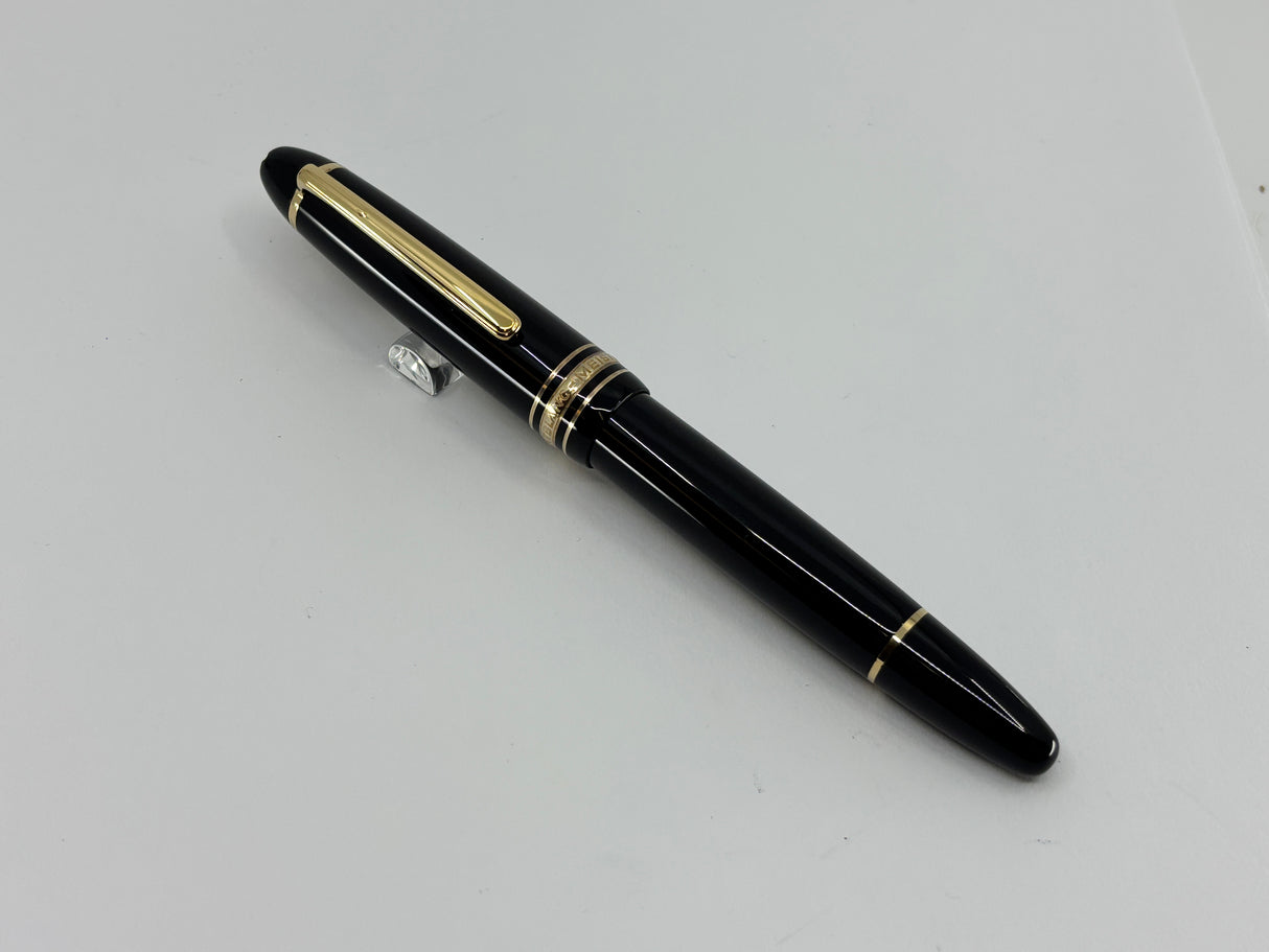 Montblanc Black Meisterstuck #146 LeGrand Fountain Pen - Fine 14kt Gold Nib