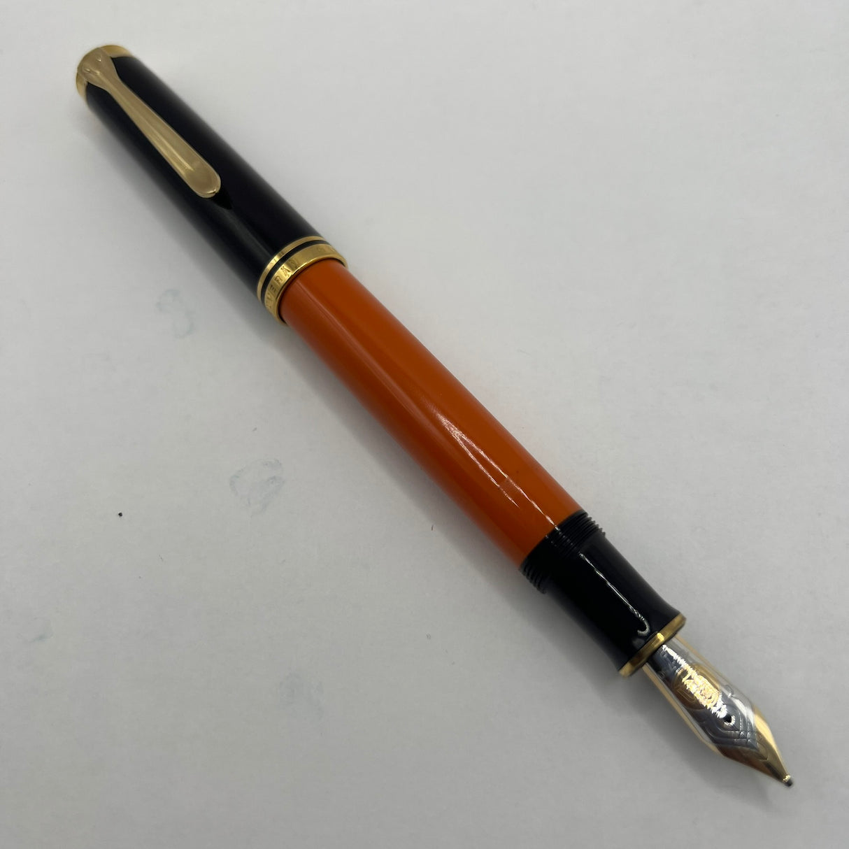 Pelikan M800 Souveran Burnt Orange Fountain Pen - Medium 18kt Gold Nib