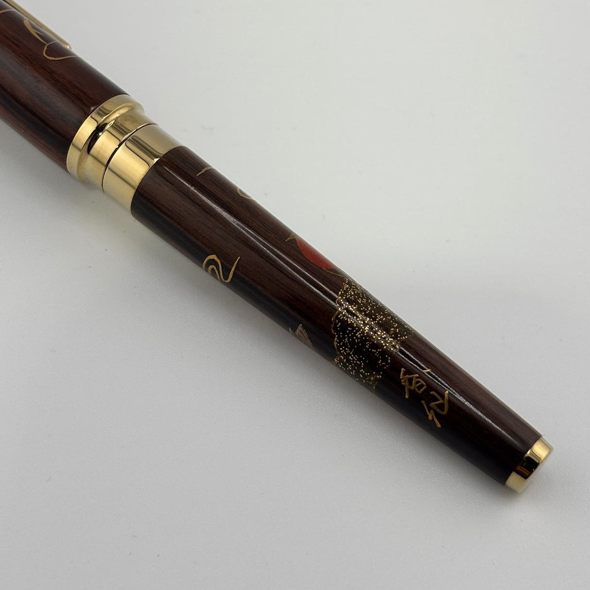 Sailor Kaga Taga Maki-e Oshidori Mandarin Duck Ebony Rosewood Fountain Pen - Extremely Rare !