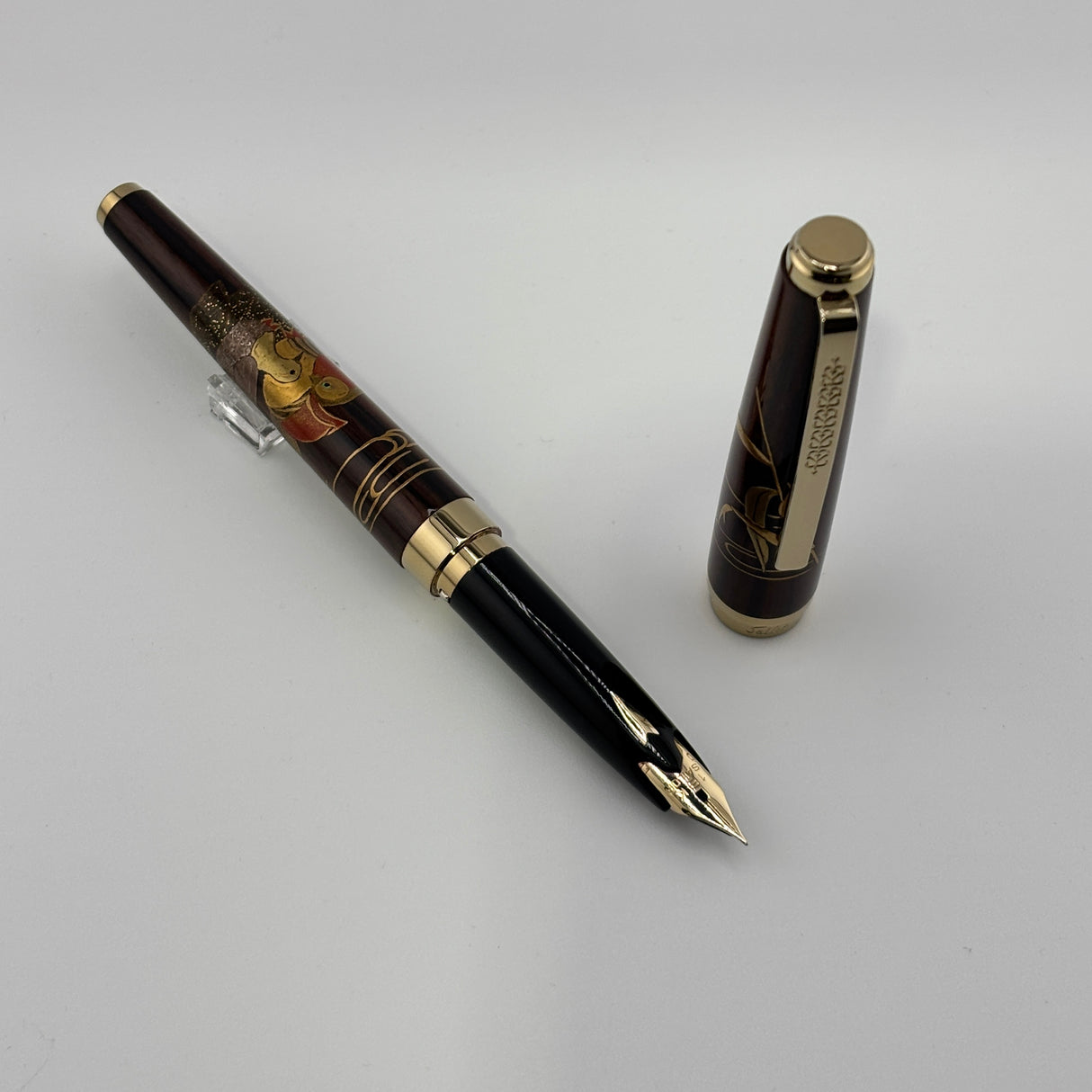 Sailor Kaga Taga Maki-e Oshidori Mandarin Duck Ebony Rosewood Fountain Pen - Extremely Rare !