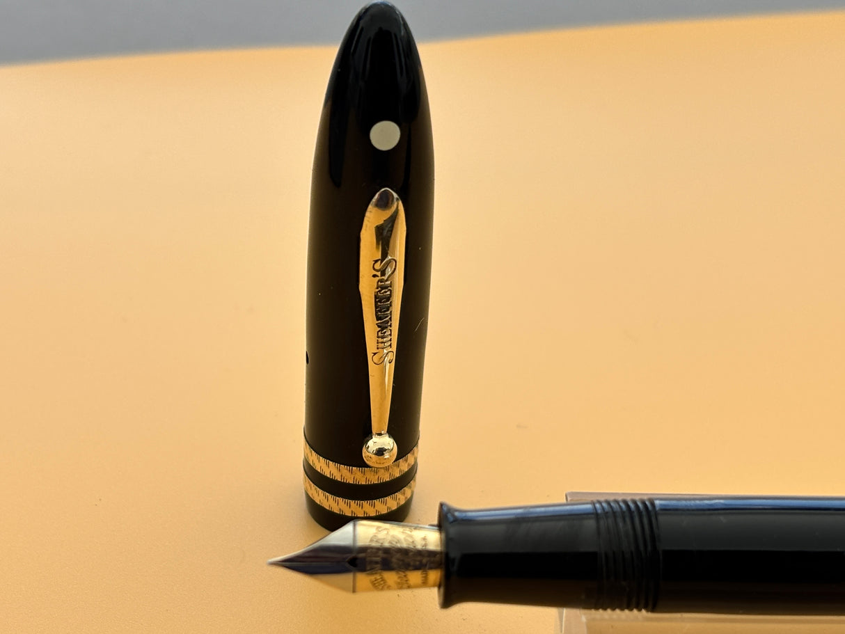 Sheaffer Balance Lifetime Black Uncommon Double Band cap - Fountain Pen