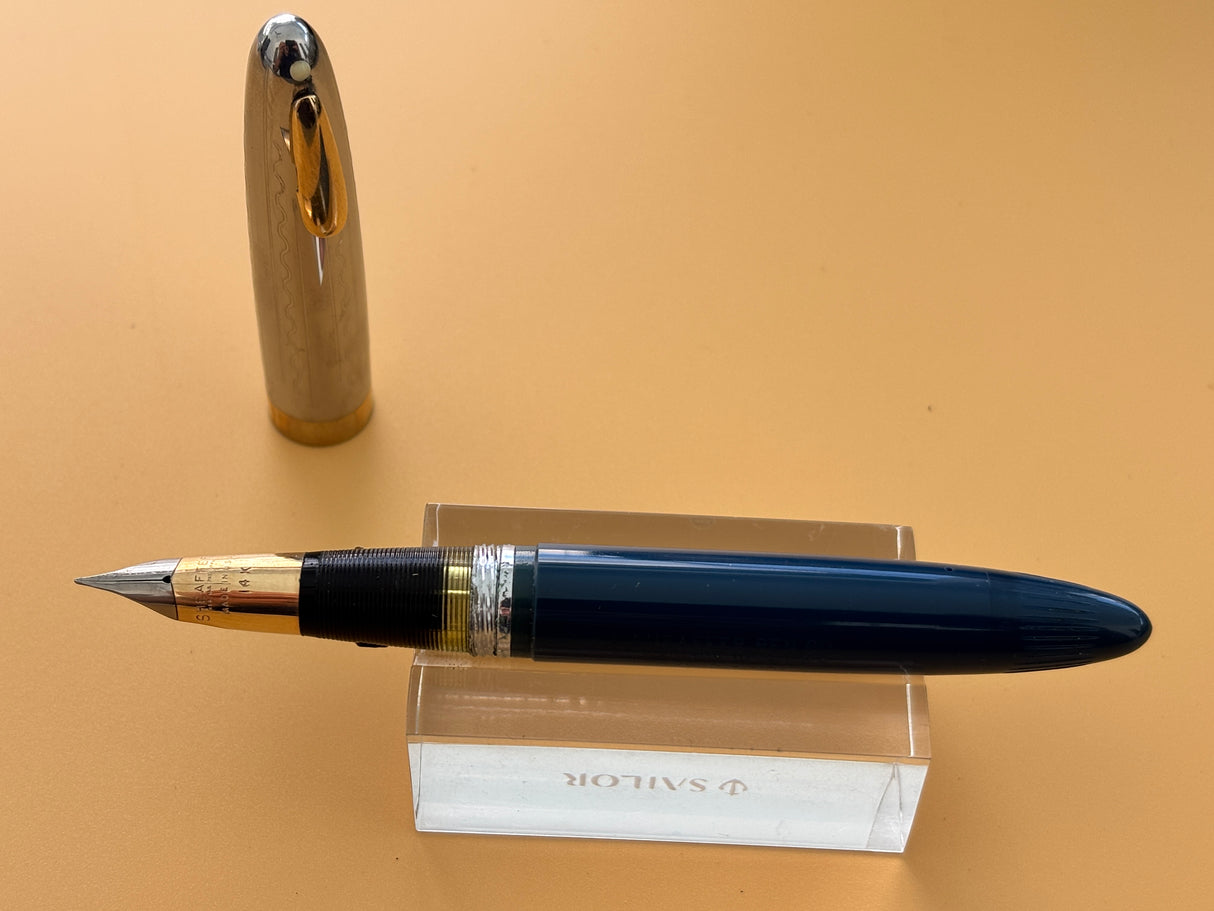 Sheaffer Tuckaway Blue Chrome Cap New condition - Fountain Pen