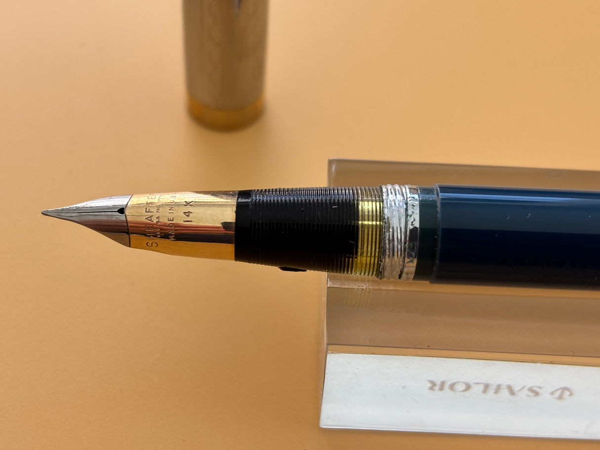 Sheaffer Tuckaway Blue Chrome Cap New condition - Fountain Pen
