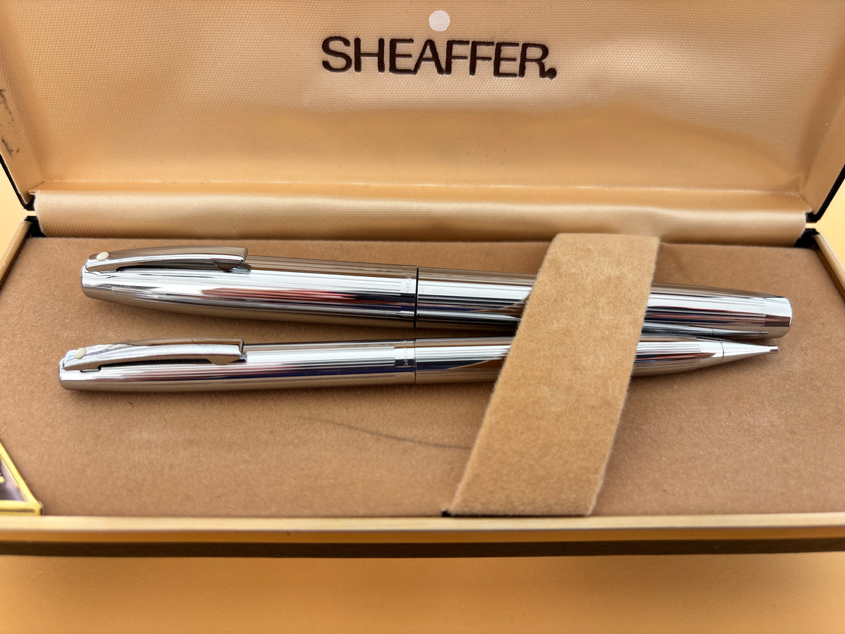 Sheaffer Imperial Triumph Chrome SET New condition and boxed - Fountain Pen