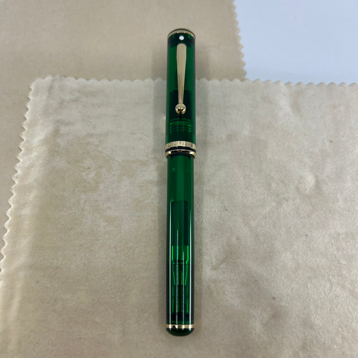 Sheaffer Connaisseur Aegean Green Transparent Fountain Pen - Broad 14kt Gold Nib