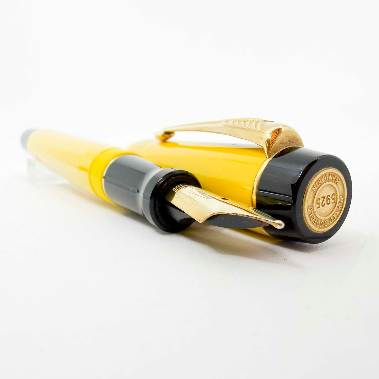 Parker Duofold Centennial Mandarin Yellow Limited Edition Fountain Pen - Medium 18kt Gold Nib