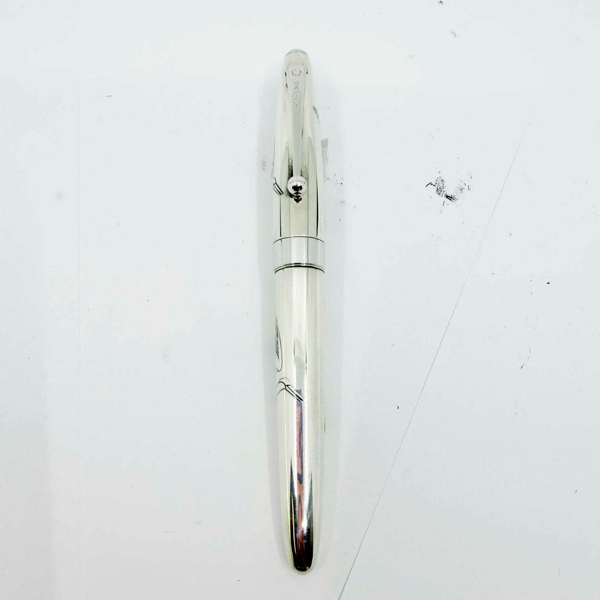 Pilot-Namiki Sterling Silver Crane Fountain Pen - Medium 18kt Gold Nib