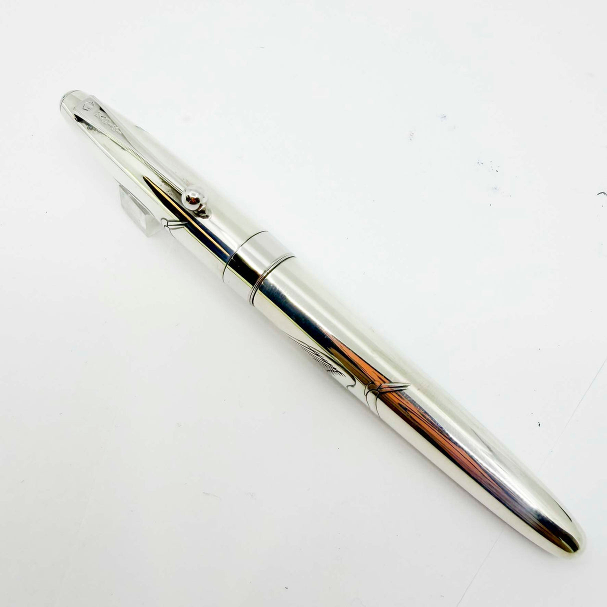 Pilot-Namiki Sterling Silver Crane Fountain Pen - Medium 18kt Gold Nib