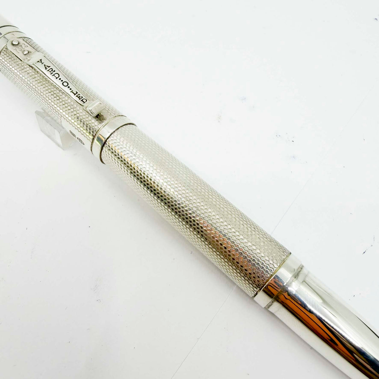 Yard-o-Led Sterling Silver Viceroy Grand Barley Fountain Pen - Broad 18kt Gold Nib