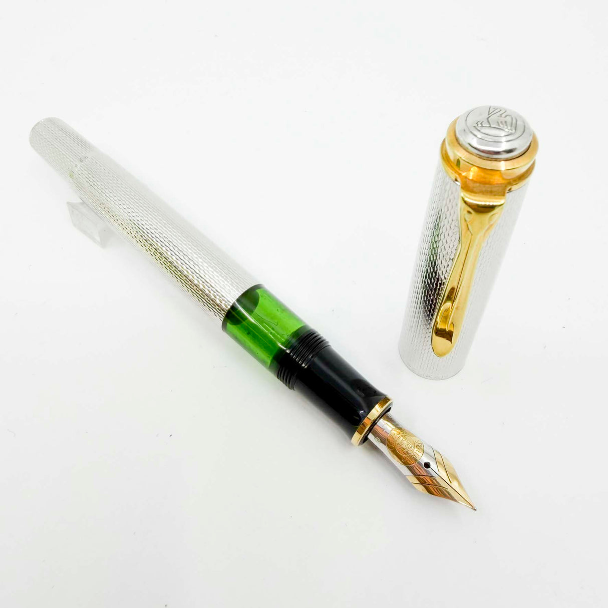 Pelikan Souveran M750 Silver-Plated 150th Anniversary Silver Jubilee Special Edition Fountain Pen - Fine 18kt Gold Nib