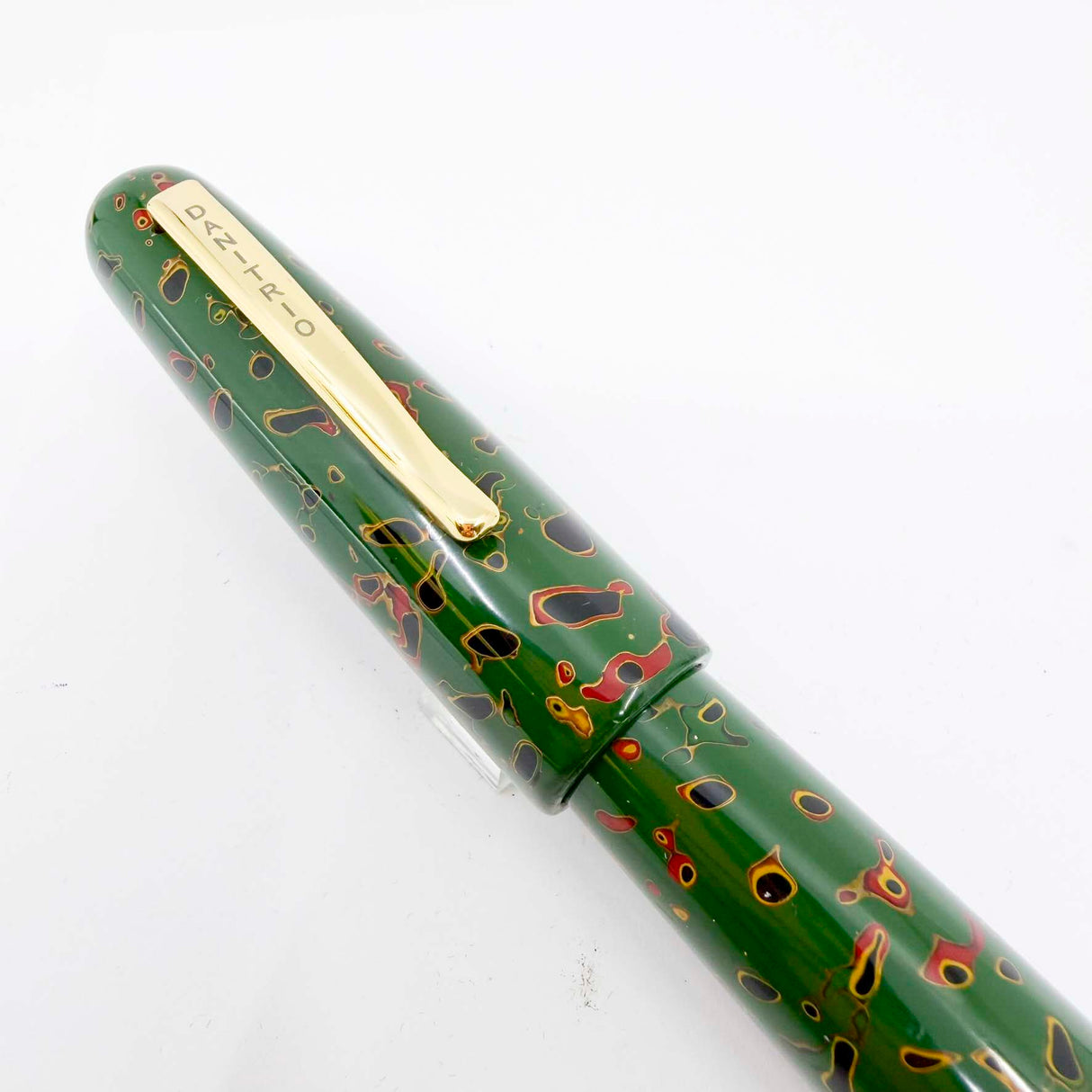Danitrio Kara-Nuri Green (+Red/Black/Gold) Urushi Hand Painted Lacquer Over-Sized Fountain Pen - Fine 18kt Gold Nib