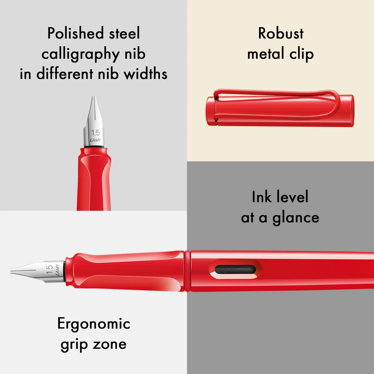 LAMY Joy Calligraphic Strawberry Fountain Pen Collection