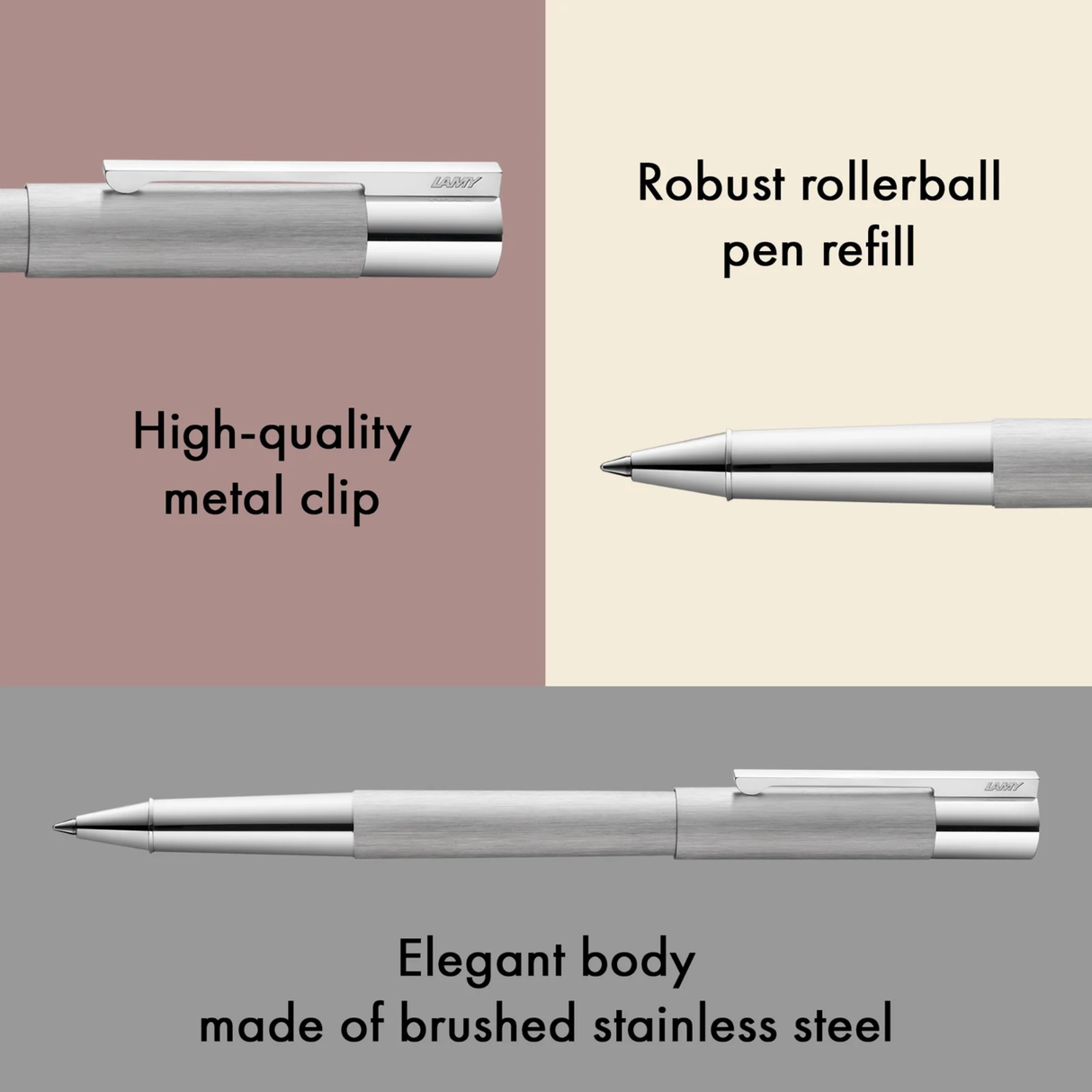 LAMY Scala Stainless Steel Brushed Rollerball Pen Collection