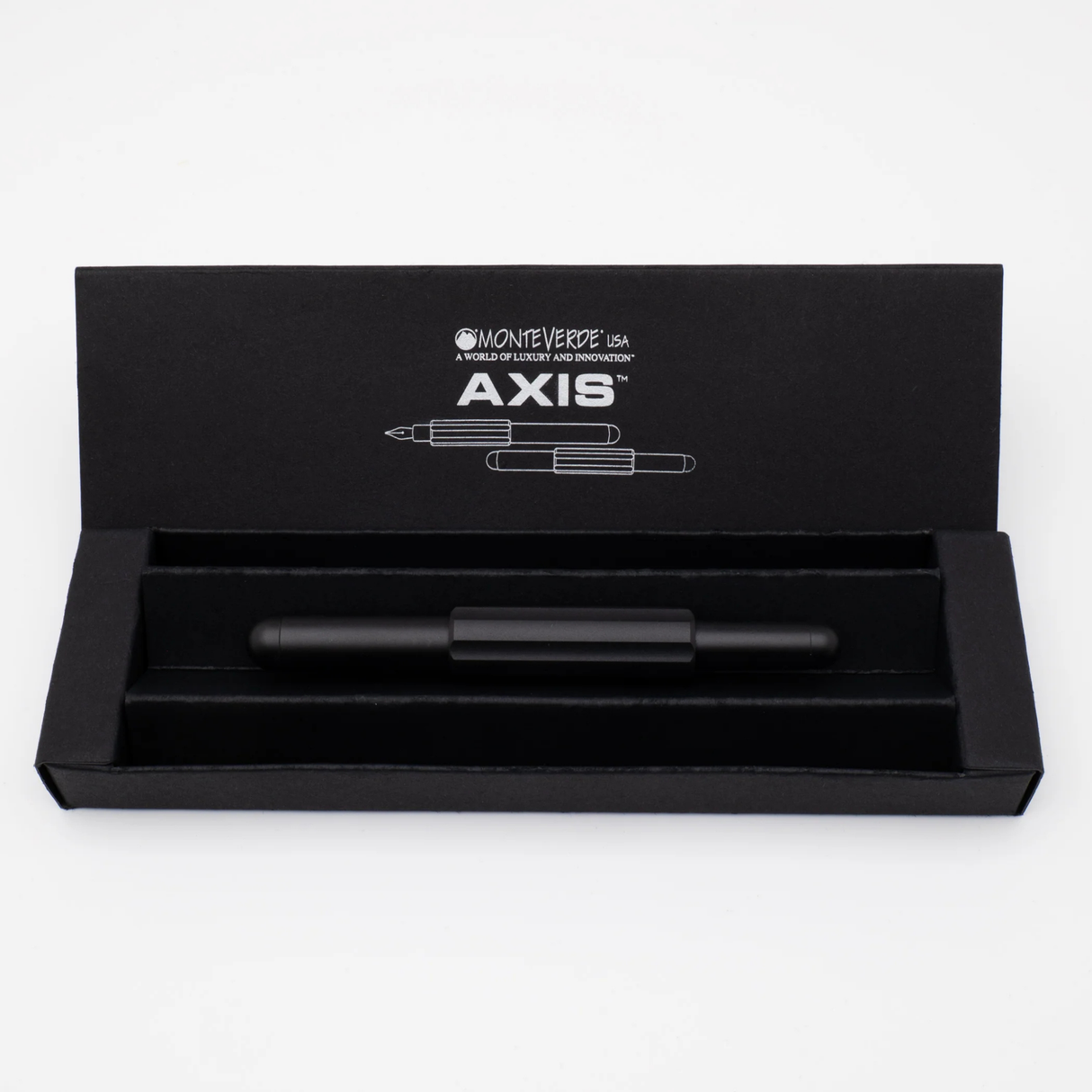 Monteverde USA Axis Matte black Fountain Pen Collection
