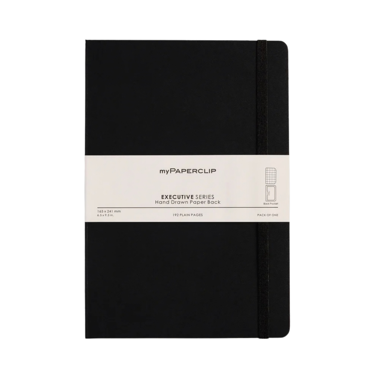 My Paperclip Executive Series Notebook (Soft Cover) - Large (With Back Pocket) 165 x 241 mm Collection Checks Black