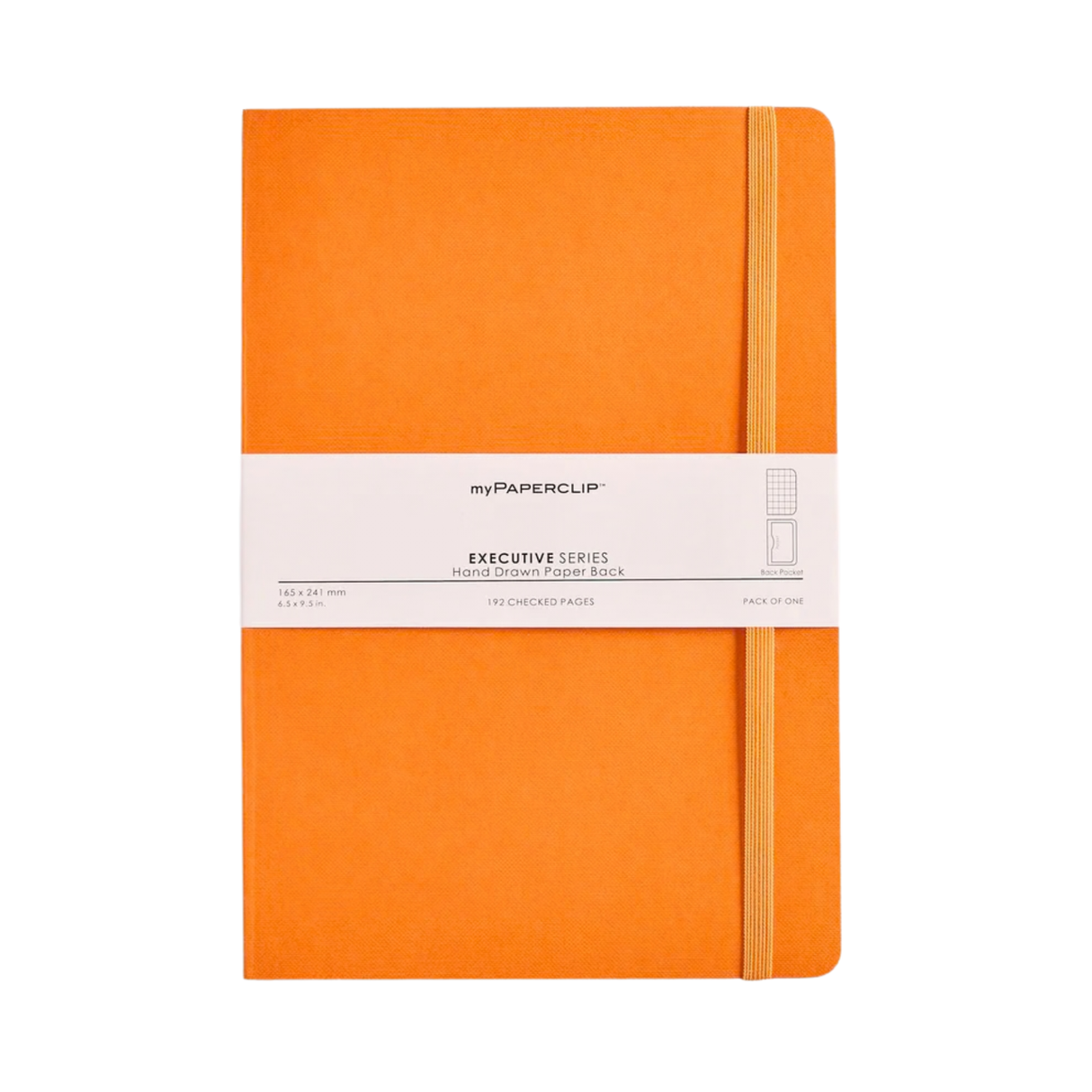 My Paperclip Executive Series Notebook (Soft Cover) - Large (With Back Pocket) 165 x 241 mm Collection Checks orange