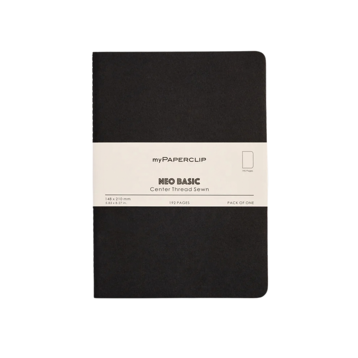 My Paperclip Neo Basic Center Thread Sewn Plain 148 x 210 mm Black Collection