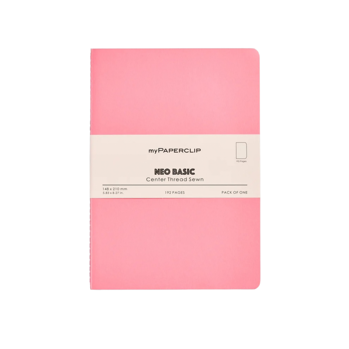 My Paperclip Neo Basic Center Thread Sewn Plain 148 x 210 mm Pink Collection