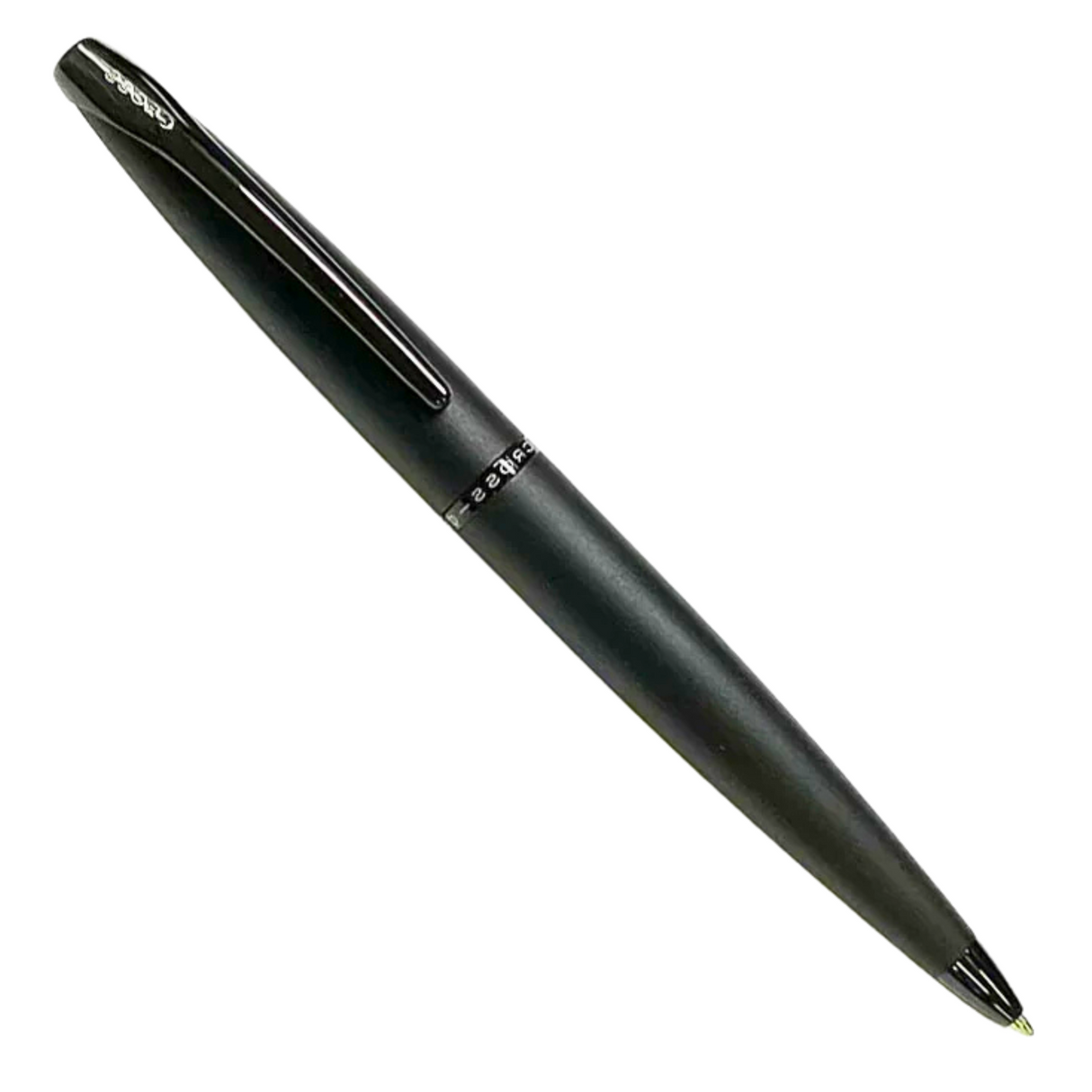 Cross ATX® Brushed Black with Machine-Turned Diamond Pattern Engraving with Polished PVD Trim Ballpoint