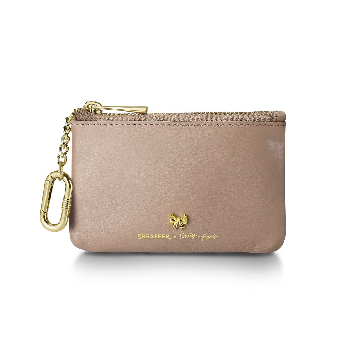 Sheaffer Emily in Paris Full-Grain Leather Zipped Key Fob Pouch - Taupe