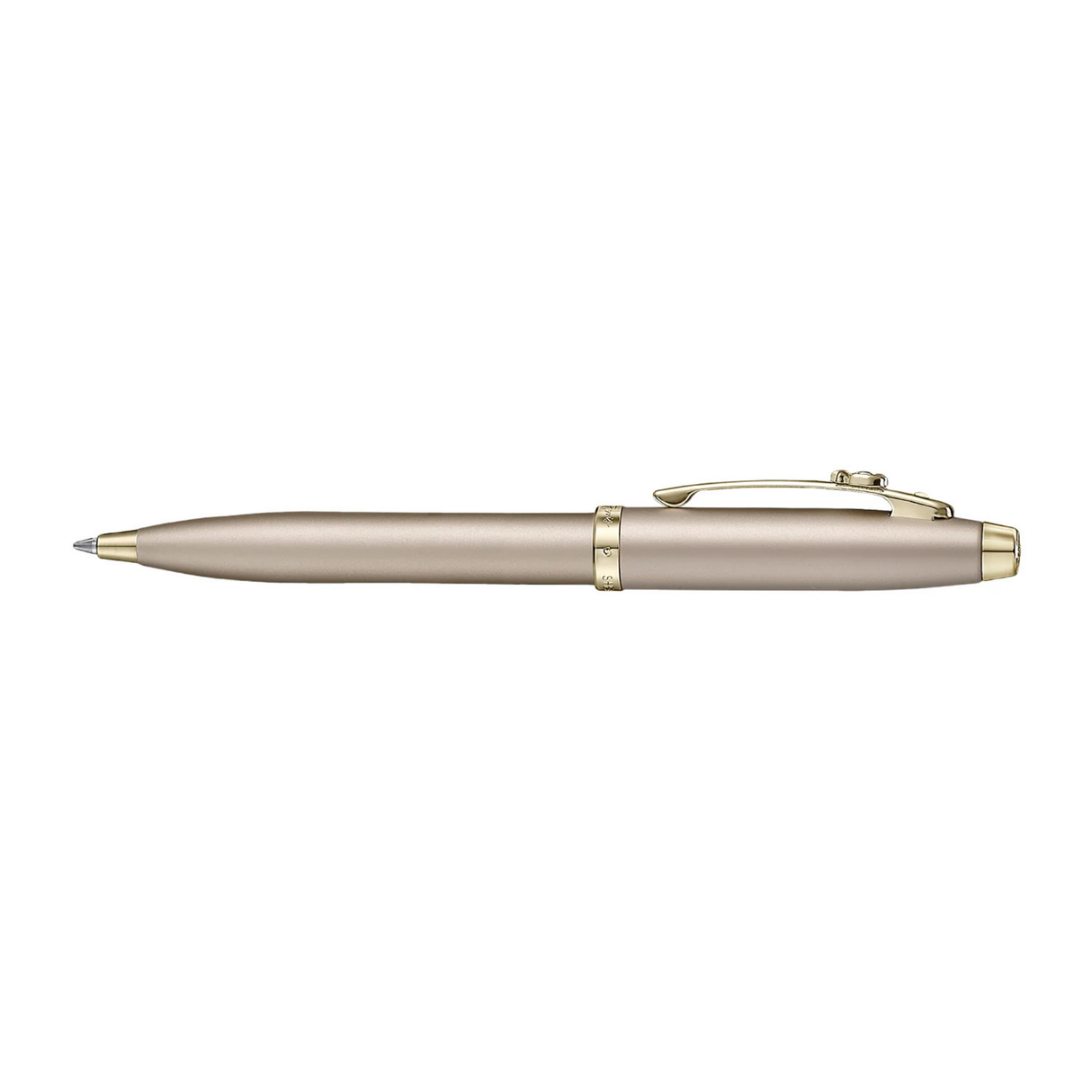 Sheaffer 100 Emily in Paris 9377 Champagne Gold Ballpoint Pen with Champgne Gold Trim and Full-Grain Credit Card Holder Gift Set