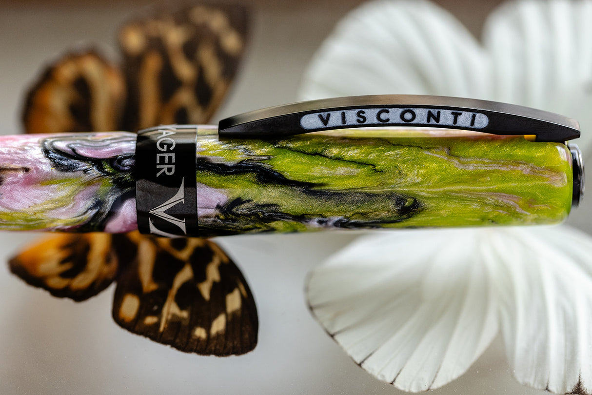 Visconti Voyager Mariposa Malachite with PVD Black Trims Limited Edition - Fountain Pen