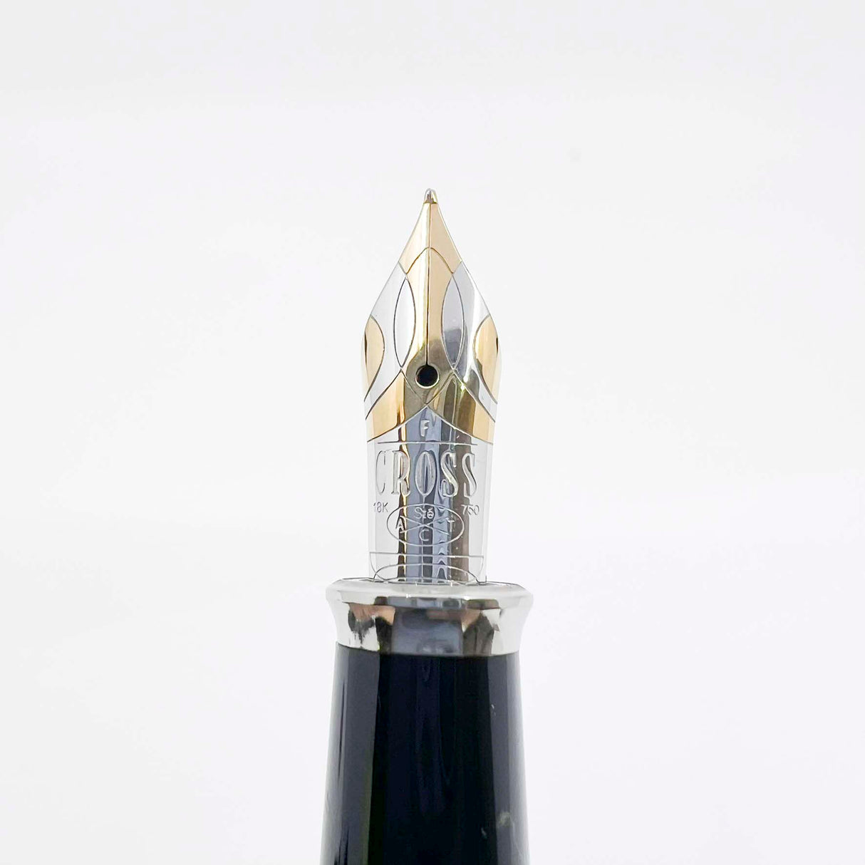 Cross Townsend Sterling Silver Fountain Pen - Made in USA - Fine 18kt Gold Nib