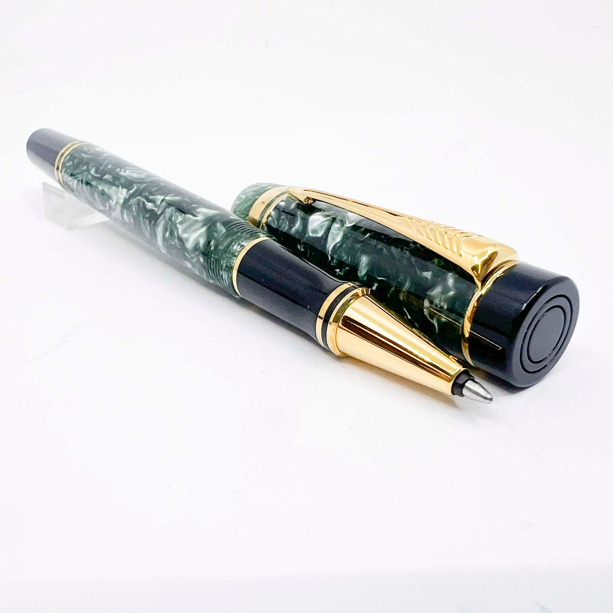 Parker Duofold Marbled Green Rollerball (Circa 1990)