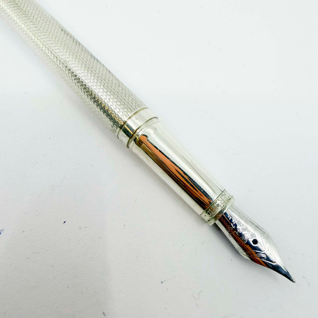 Yard-O-Led Viceroy Standard Barley Sterling Silver .925 Fountain Pen - Fine 18kt Gold Nib