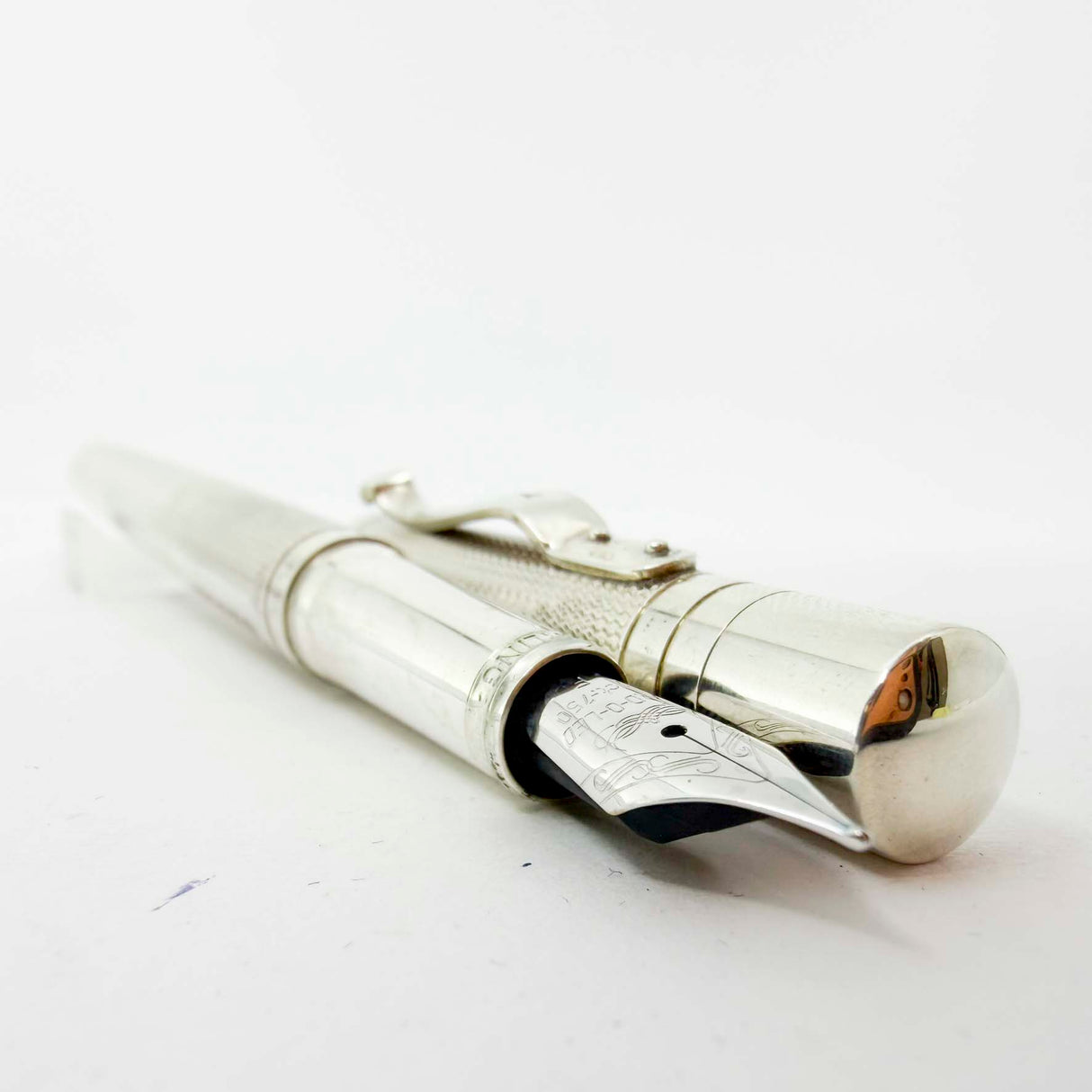 Yard-O-Led Viceroy Standard Barley Sterling Silver .925 Fountain Pen - Fine 18kt Gold Nib