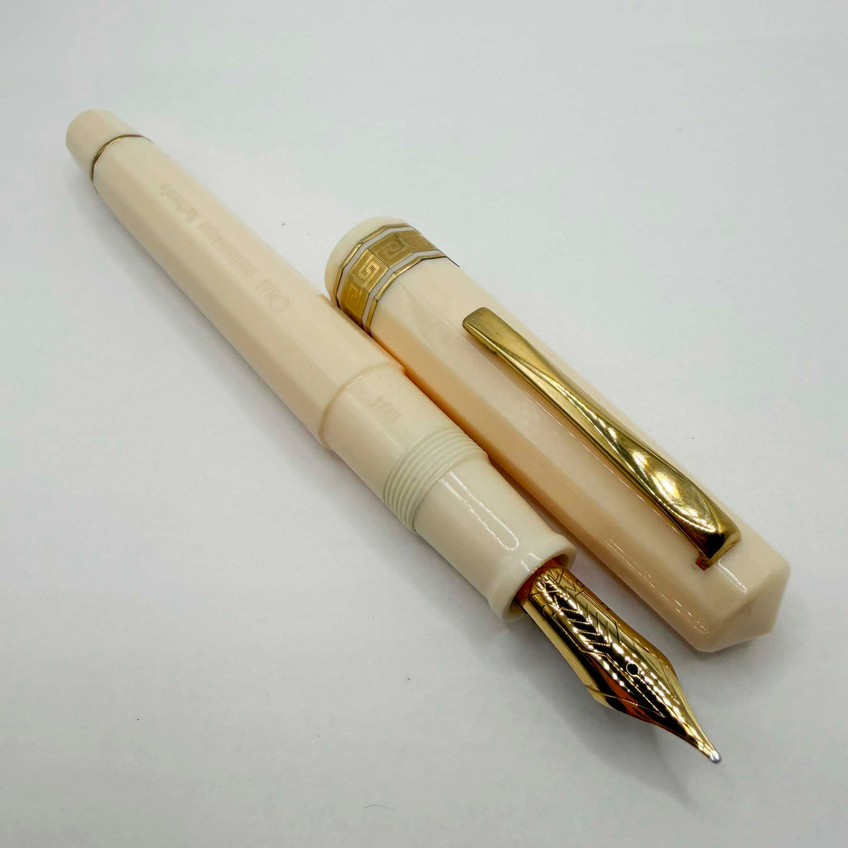 OMAS Ivory Vegetal Resin Bibliotheque Nationale Fountain Pen - Medium 18kt Gold Nib